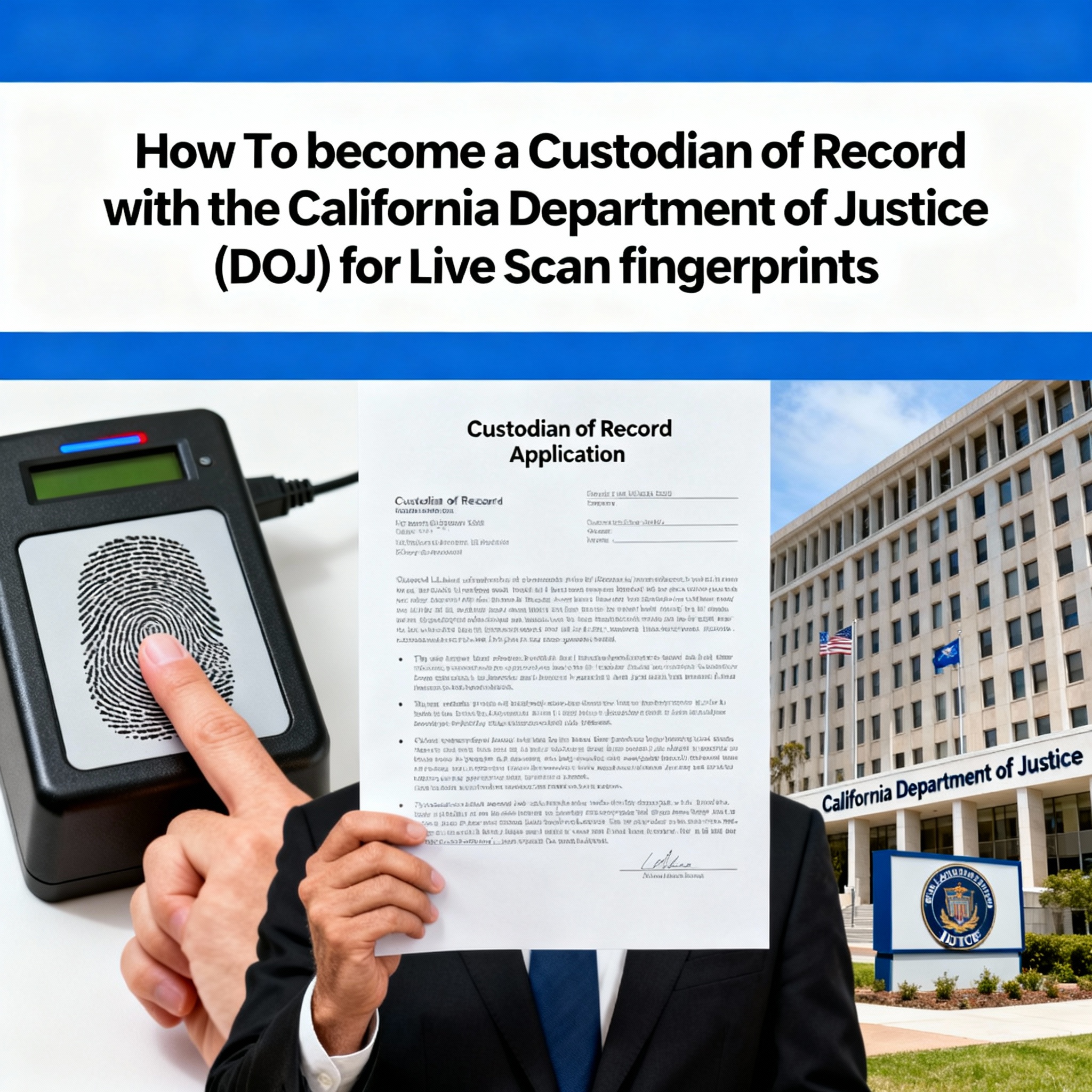 How to become a Custodian of Record with the California Department of Justice (DOJ) for Live Scan fingerprints