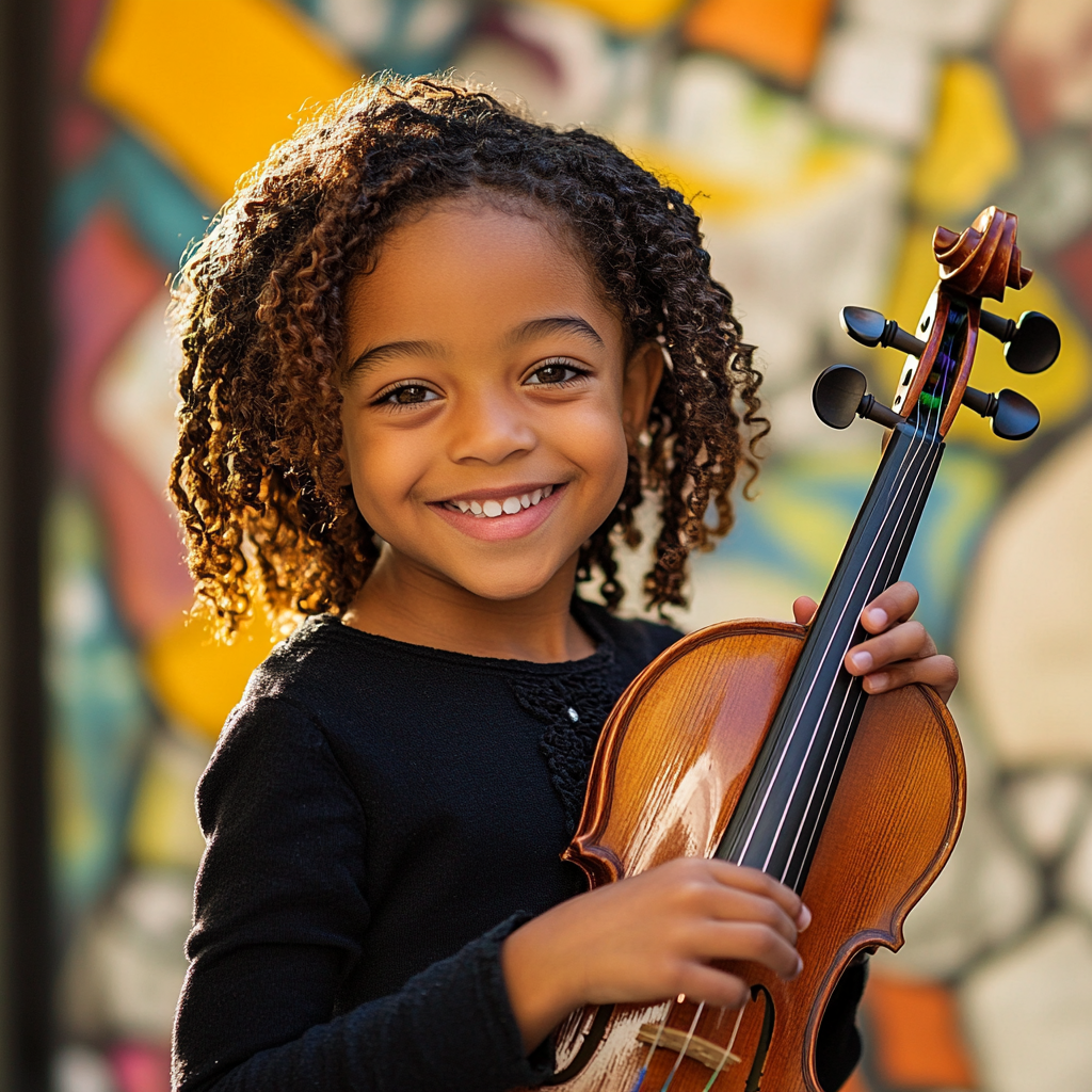 Bobudabi56 Smiling 7 Year Old Girl Of Color Holding A Violin 598524af E831 417d B381 B3420165d76e