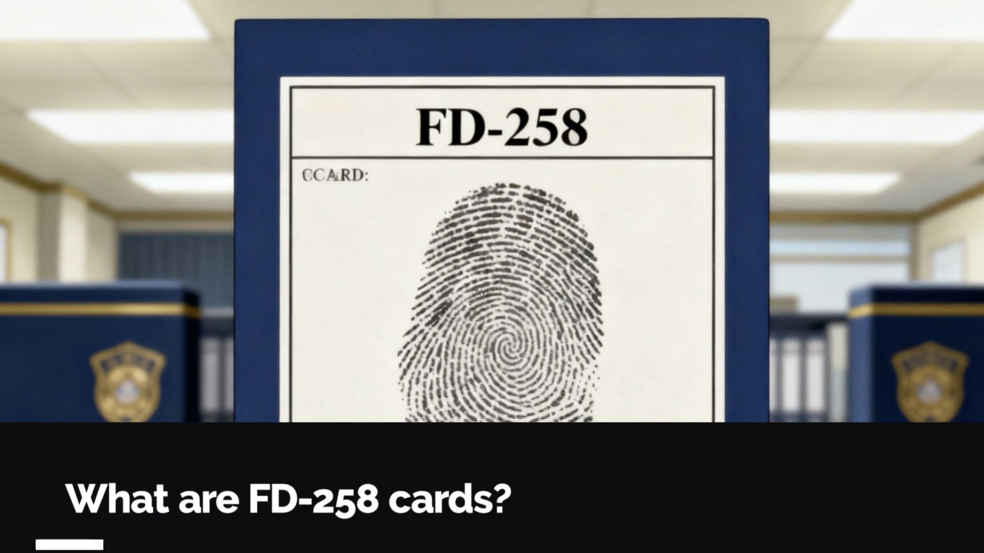 FD-258 fingerprint card with ink fingerprint example used for FBI and licensing applications in Los Angeles.