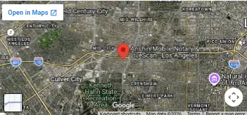 Map of Los Angeles for mobile notary and live scan fingerprinting services