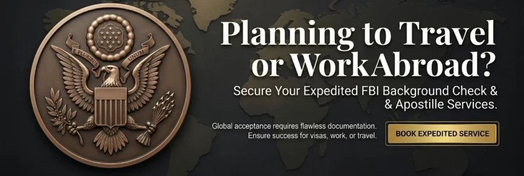 Expedited FBI background checks & apostille services.