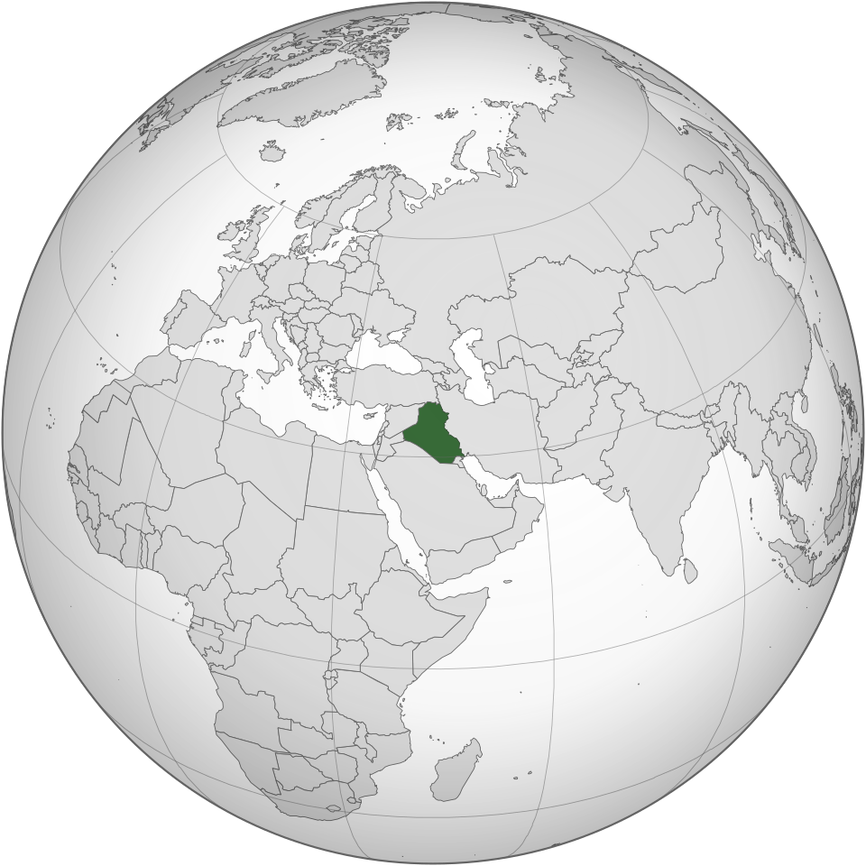 Iraq on world map for document authentication and embassy legalization